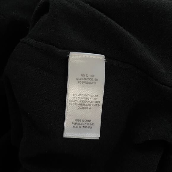 Splendid Black Viscose Cashmere Blend Lace Up Neck Sweater Small - Picture 5 of 6